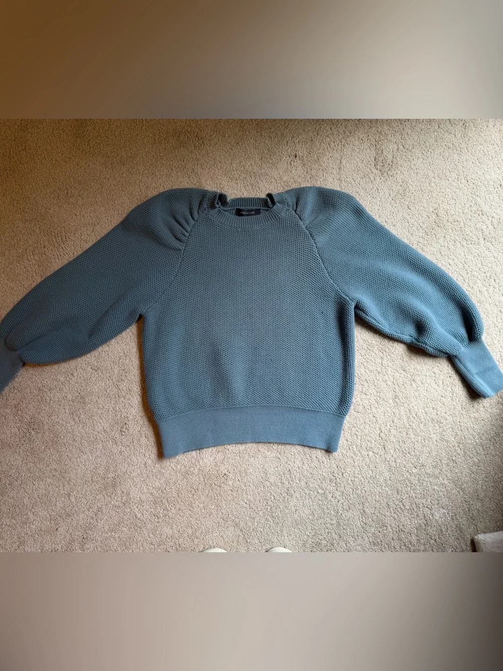 Ann Taylor Puff Sleeve Crewneck Sweater